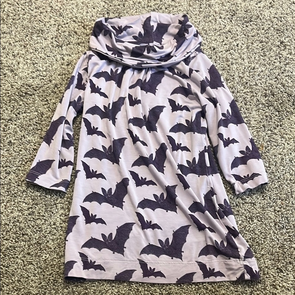 Kate Quinn Purple Bat Print Kids Dress